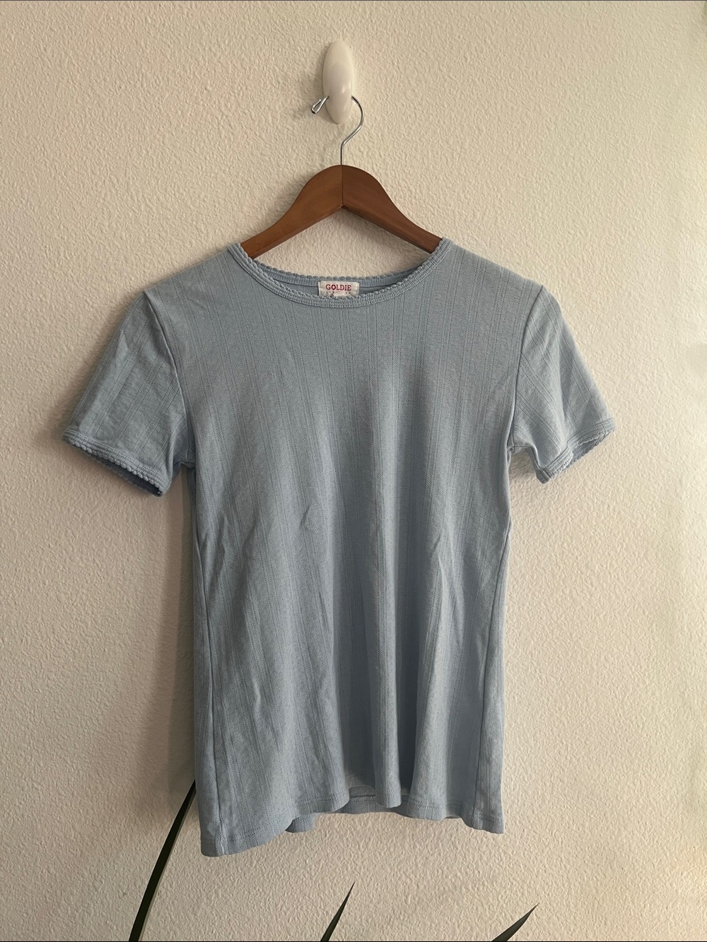 Goldie LeWinter Cotton Pointelle T-Shirt (S)